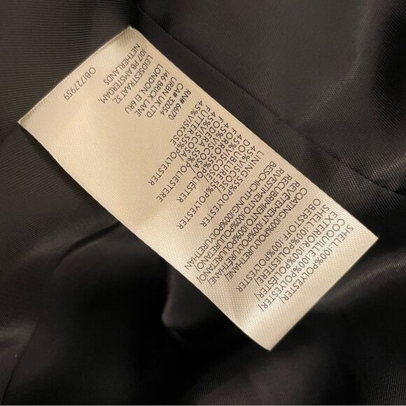 Maeve by Anthropologie Black Faux Leather Laser Cutout Bell Sleeve Blazer Size 8 - Picture 7 of 8